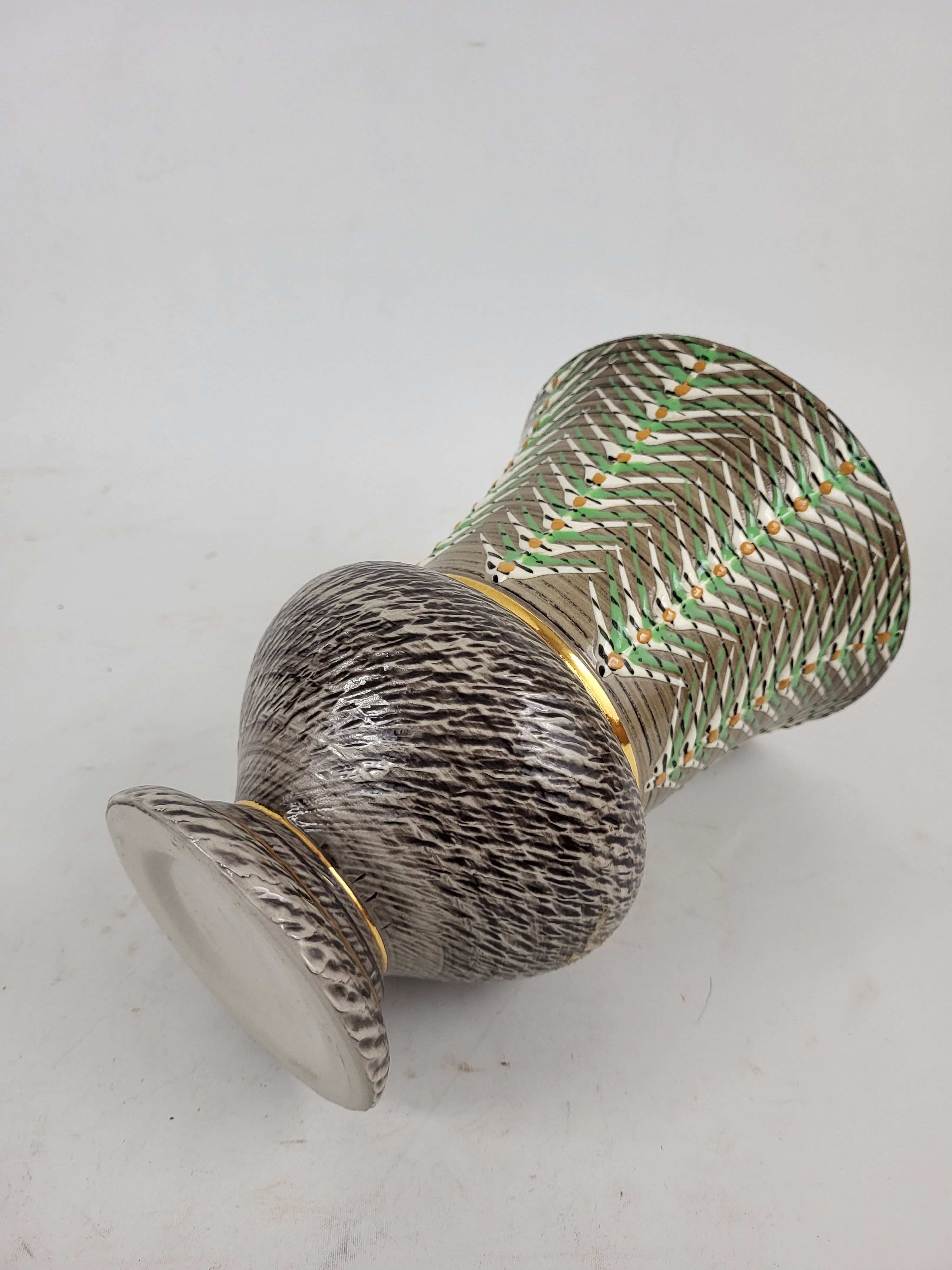 Sandstone vase signed Breugnot Art Deco style