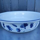 Ancien plat creux Villeroy & Boch, motif floral bleu