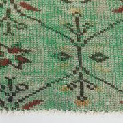 6x9 Vintage Green Geometric Pattern Anatolian Vintage Rug, 179x283 Cm