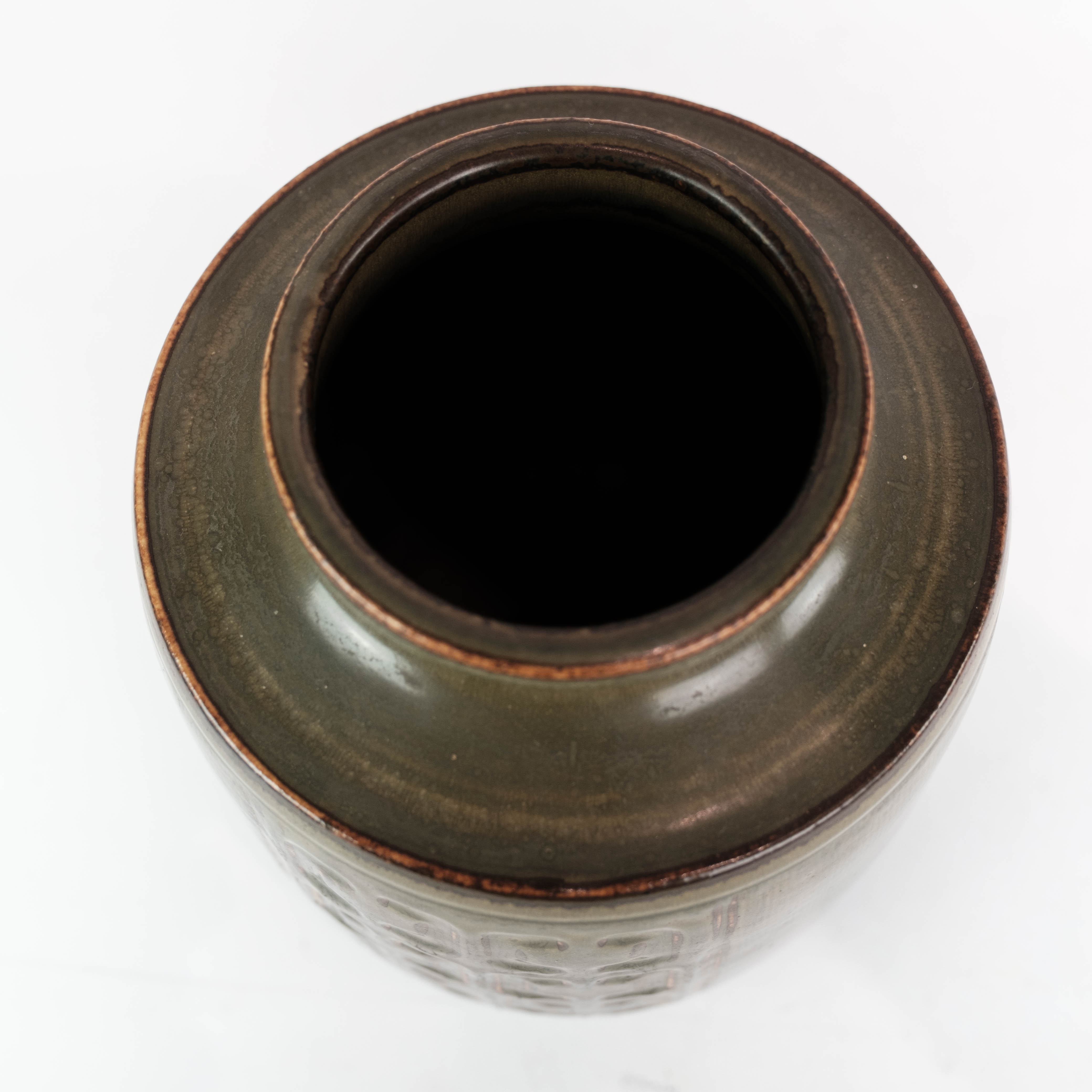 Stoneware vase with dark glaze, no.: 231 by Bing and Groendahl