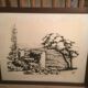 Illustration/signed paper print, framed, 60s/70s