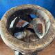 Traditional African stool. Hand-carved, richly decorated.