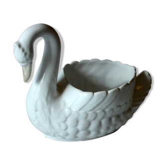 Ceramic planter in the shape of a swan, vintage from the 1970s