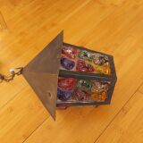 Pendant light, stained glass vestibule lantern