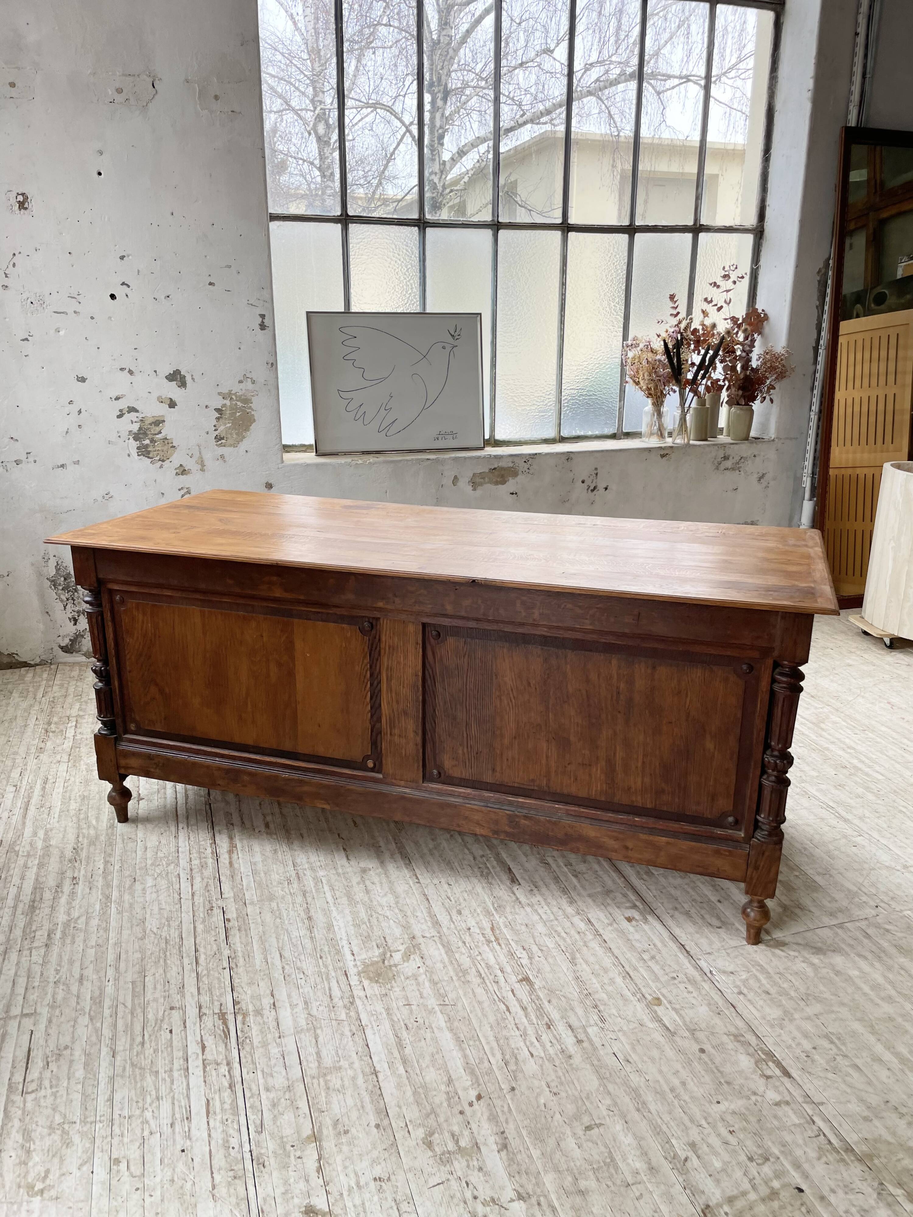 Comptoir en chêne drapier chêne 1900