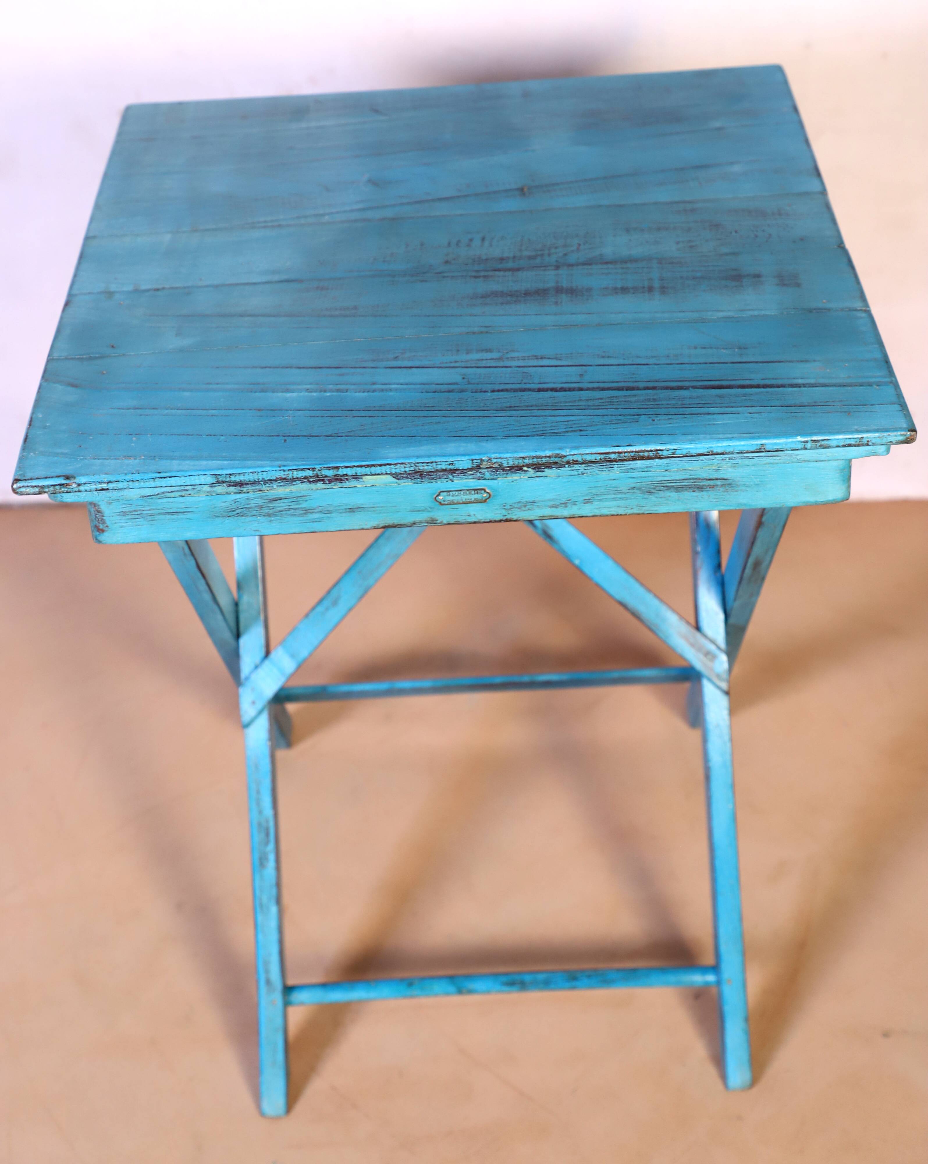 Old folding square table in Burmese teak