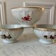 Trio de bols à fleurs en porcelaine années 50