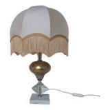 Hand-cut crystal and white marble lamp 57 cm