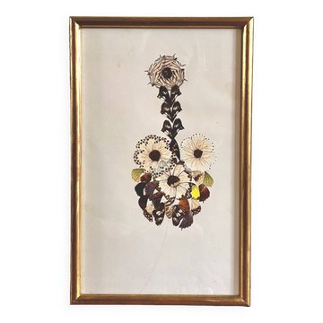 Vintage flower collage made from butterfly wings