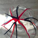 Vintage ball vase in blown glass and glass paste