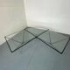 Table Basse Moderniste Furtive en Acier et Verre, Italie, années 1980