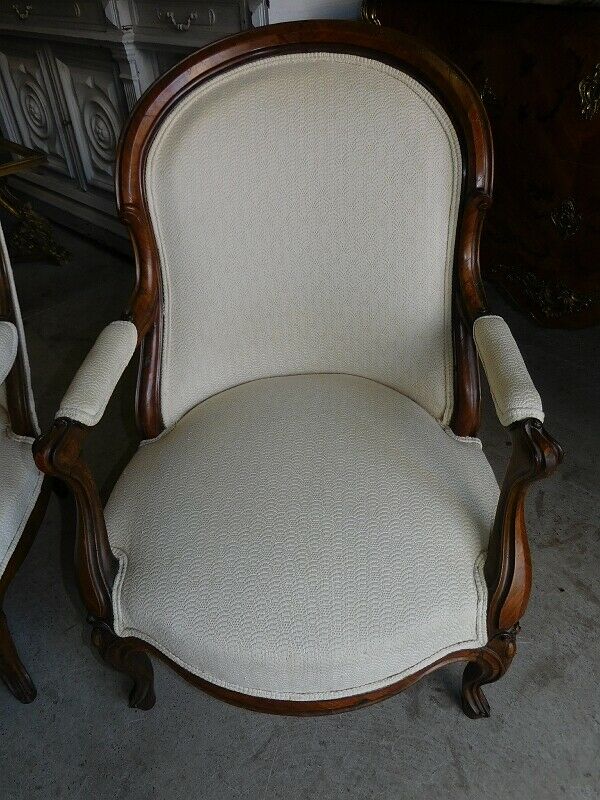 Pair of walnut armchairs mark from the 19th century