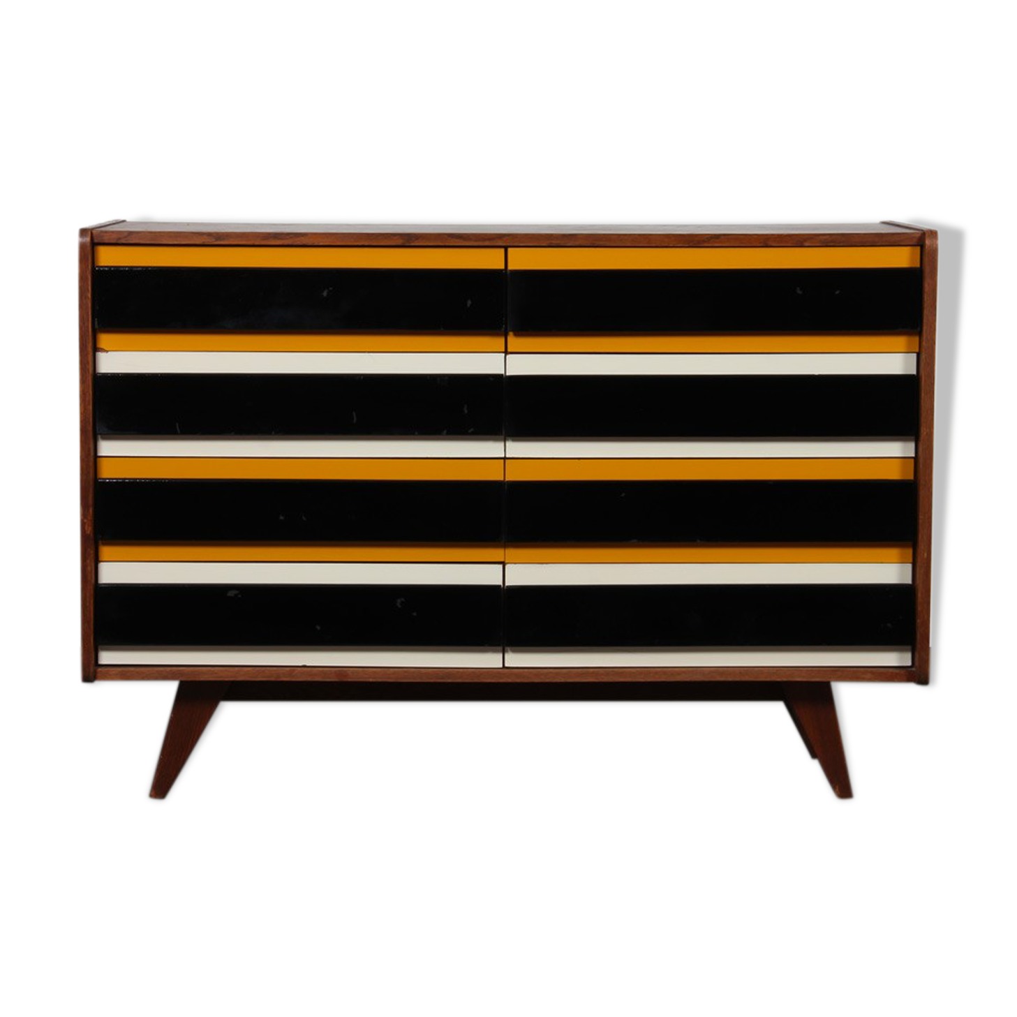 Yellow and black chest of drawers, model U-453, by Jiri Jiroutek, 1960