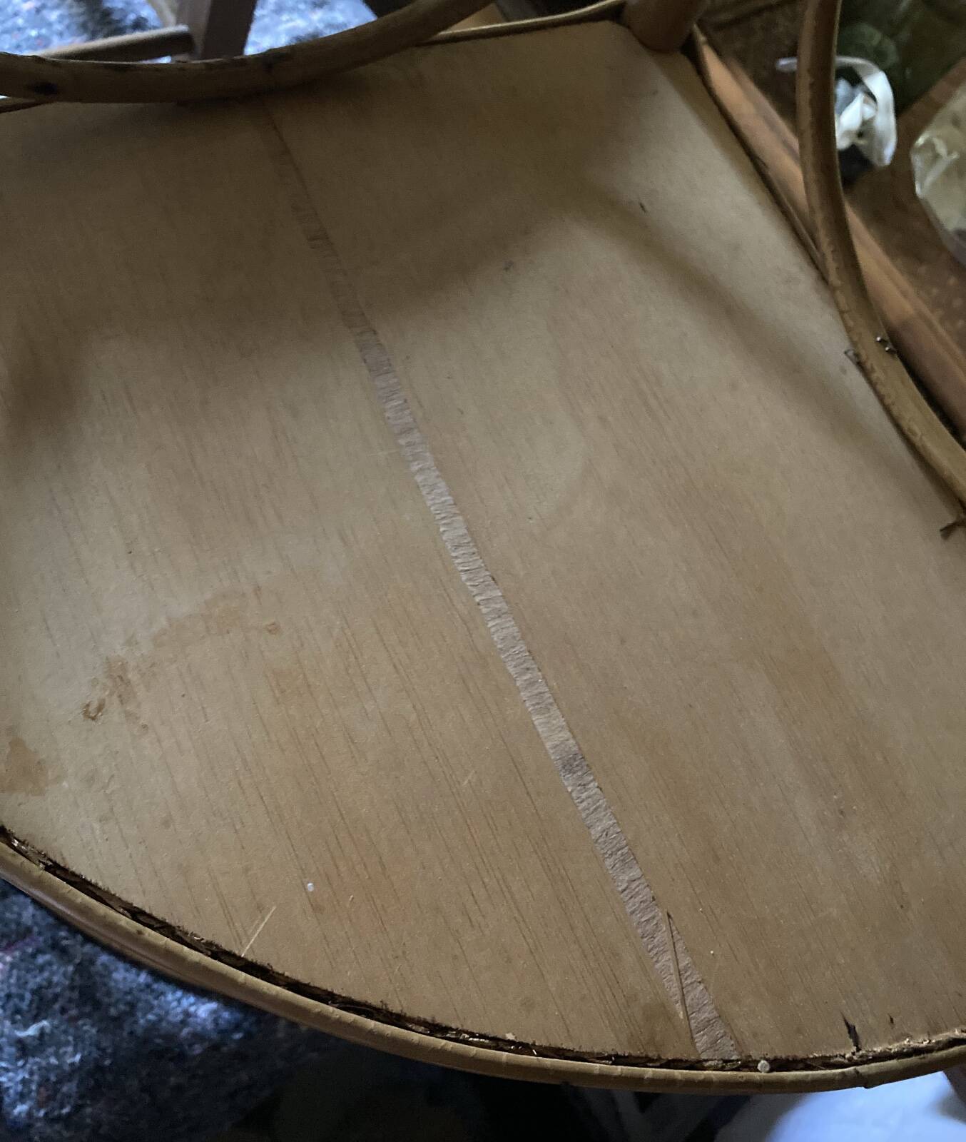 Vintage rattan corner shelf