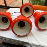 4 orange metal suspensions from the 70s.