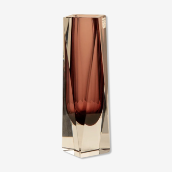 Bordeaux "Diamond" vase by Flavio Poli for Mandruzzato 70's