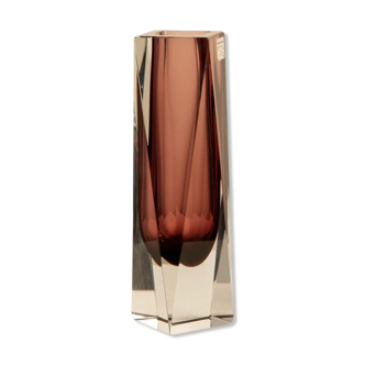 Bordeaux "Diamond" vase by Flavio Poli for Mandruzzato 70's