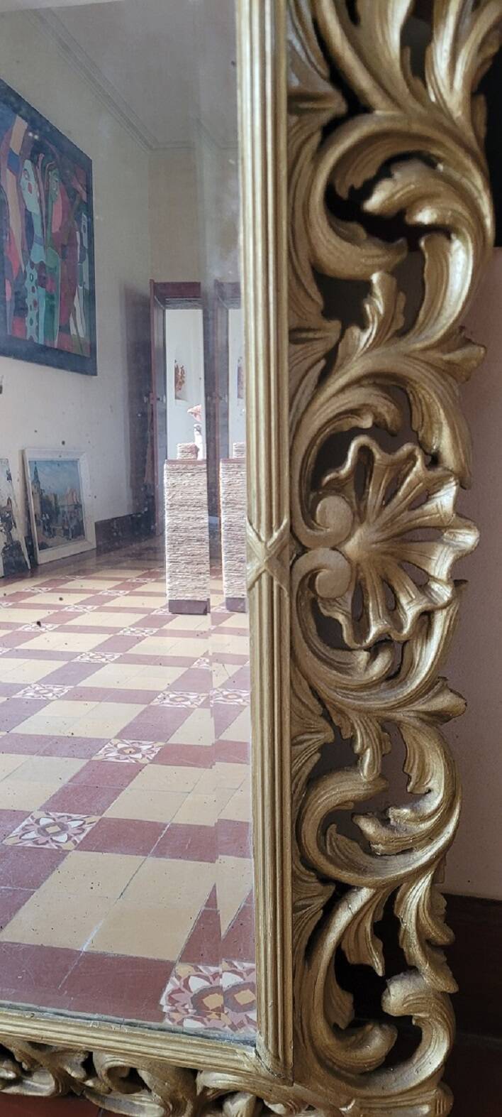 Gilded wood mirror, late 19th century