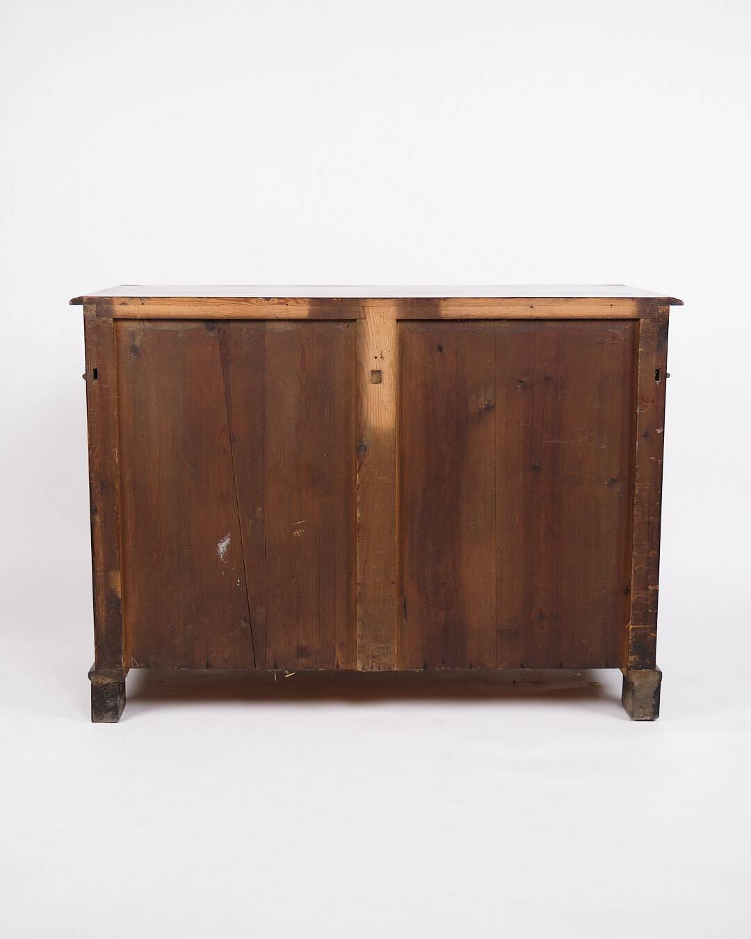Low antique sideboard - hand polished mahogany - fixed shelves - 1880s