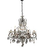 Lustre bronze cristal rose années 1950
