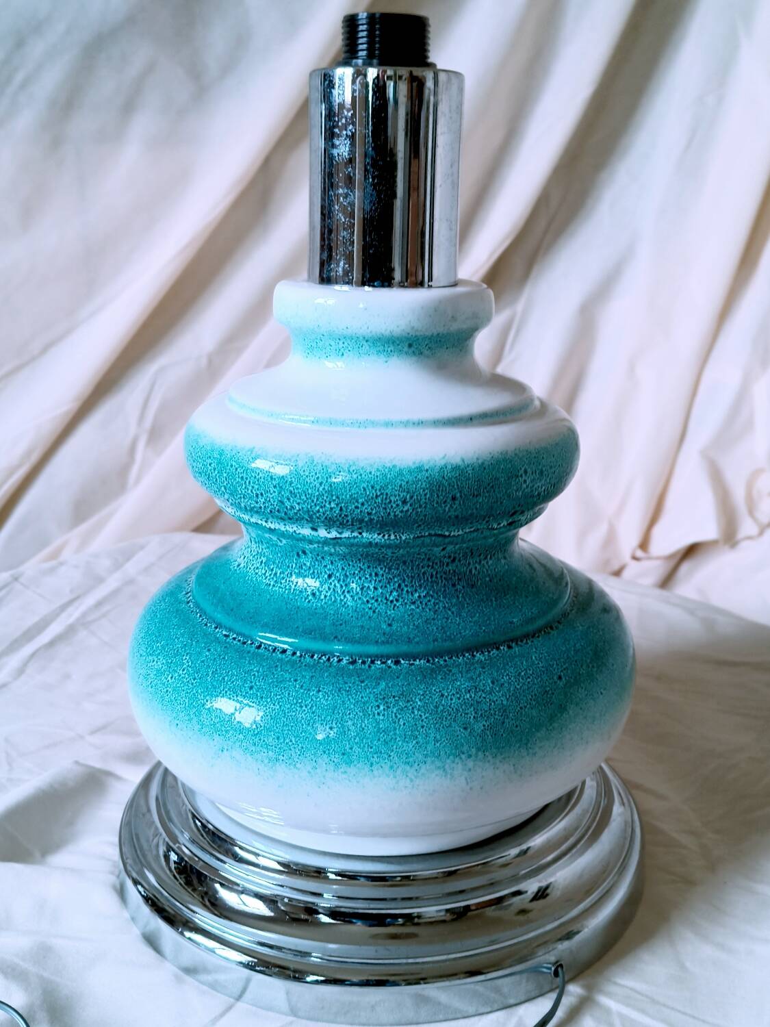 Ceramic and chrome lamp, 1970s