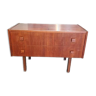 Commode vintage en teck avec 2 tiroirs