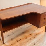 Scandinavian "boomerang" free-form desk in teak - 1960s