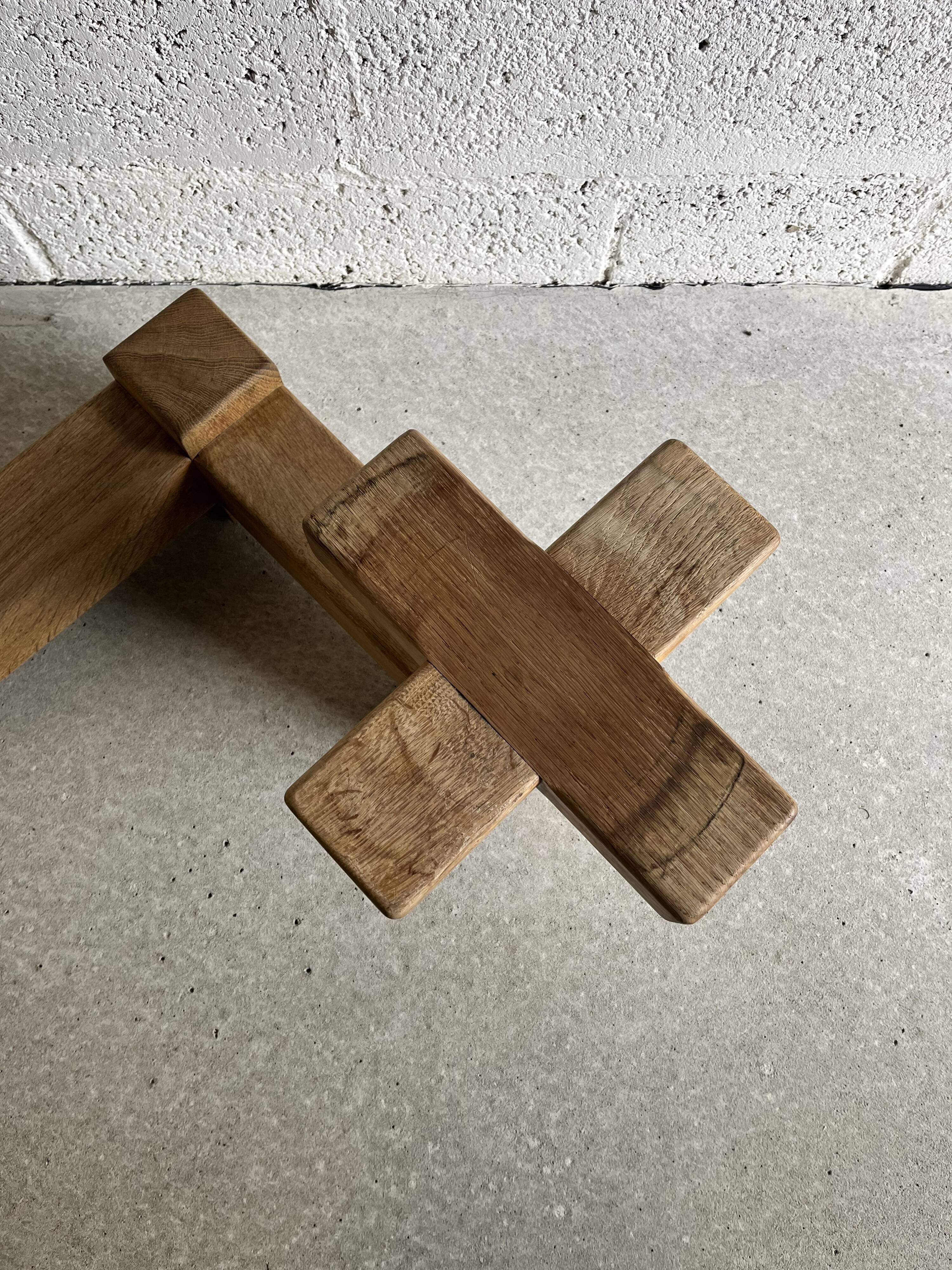 Display and plant holder in solid oak by Guillerme and Chambron for Votre Maison