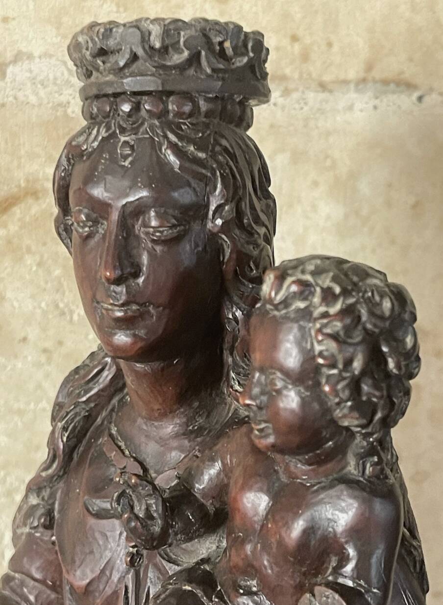 Virgin and Child - Wooden sculpture - 33 cm - France - 18th century