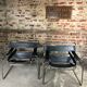 Pair of Marcel Breuer's Wassily armchairs in stainless steel and 60's leather