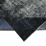 Hand-knotted oriental overdyed 312 cm x 356 cm black wool carpet