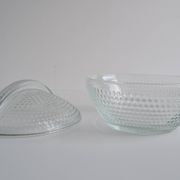 Glass candy bowl, sugar bowl, by Adolf Matura for Libochovice glass factory, 1970's.