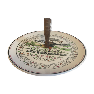 Ceramic cheese platter of Gien France
