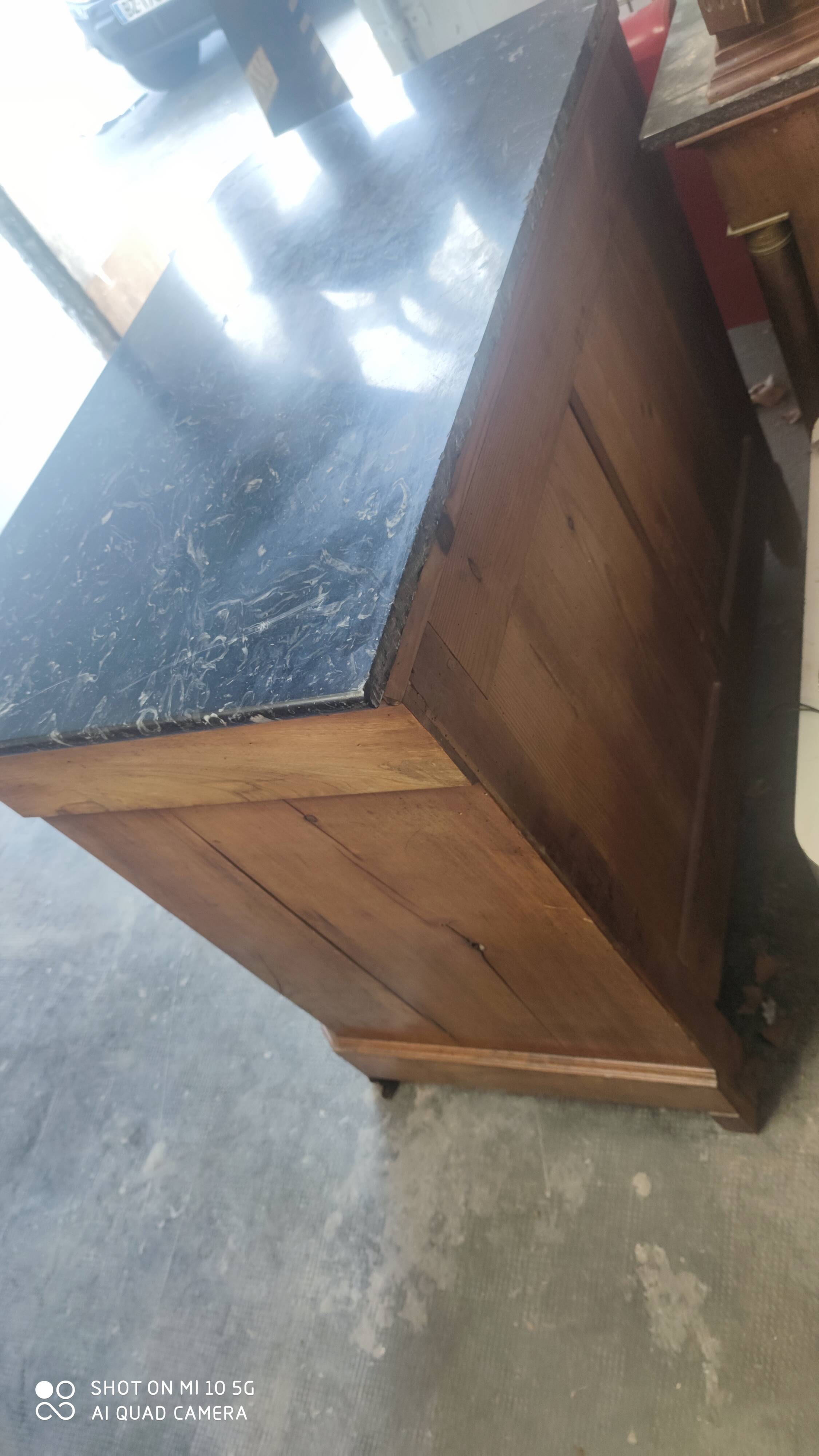 Walnut chest of drawers circa 1880 with marble top