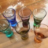 Set of 6 colored alcohol glasses