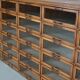 Vintage Dutch oak haberdashery shop cabinet, 1930s