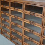 Vintage Dutch oak haberdashery shop cabinet, 1930s