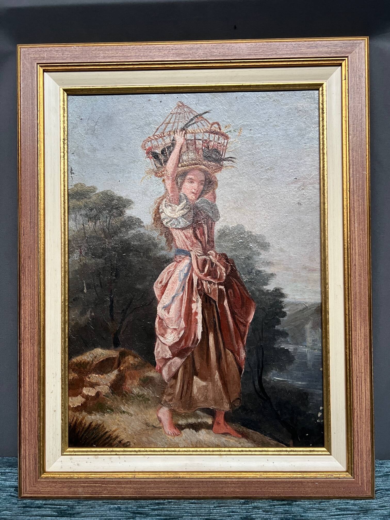 Painting "Girl with bird".