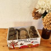 Vintage orangeade service J.G. Durand Tivoli in smoked glass, 7 pieces.
