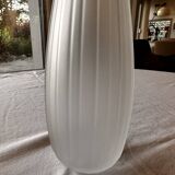 Vase Salviati soliflore modèle Aria Piccolo en verre côtelé blanc