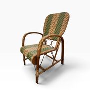 Fauteuils en rotin éclissé style Audoux Minet des années 50 F