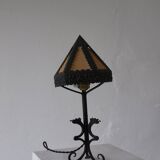 Lampe de table dragon en fer forgé, style Arts & Crafts | Italie | Années 1910