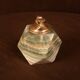 Italian Geometric Green Onyx and Brass Table Lighter, 1970