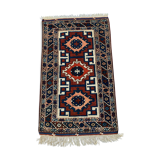 Tapis kazak turc vintage oriental 160x94 cm tribal petit tapis, rouge et bleu