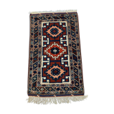 Tapis kazak turc vintage oriental 160x94 cm tribal petit tapis, rouge et bleu