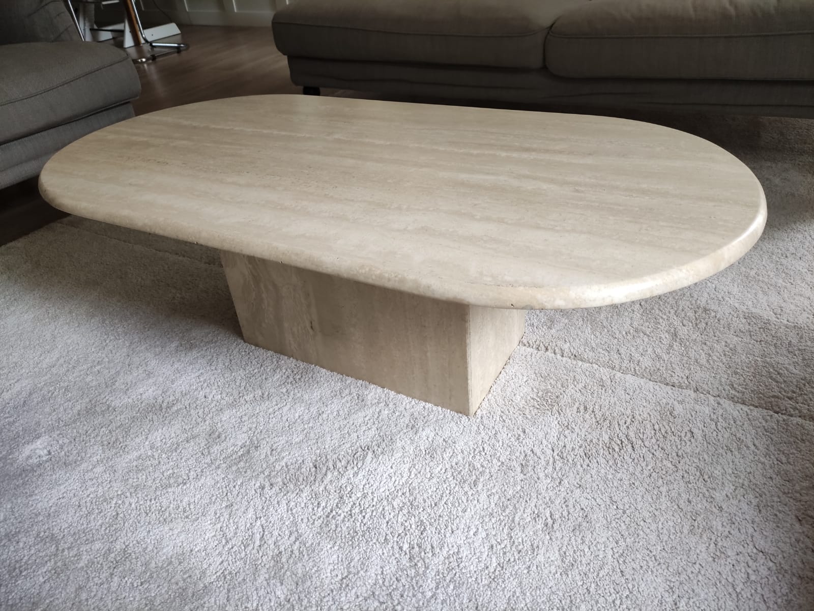Travertine coffee table