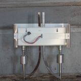 Vintage wall light, chrome steel wall light, Jean Gandelin wall light