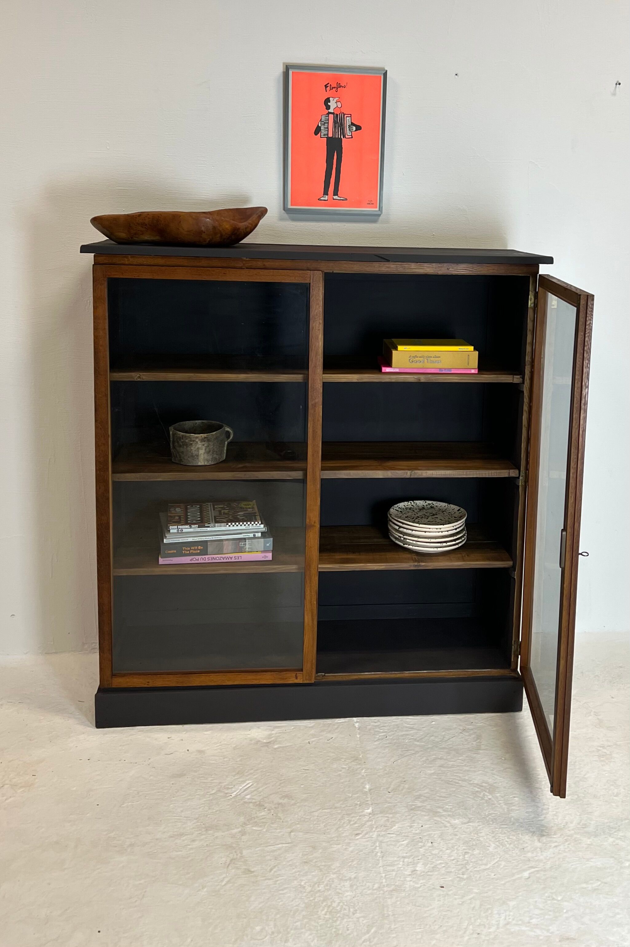 Oak showcase from the 50s