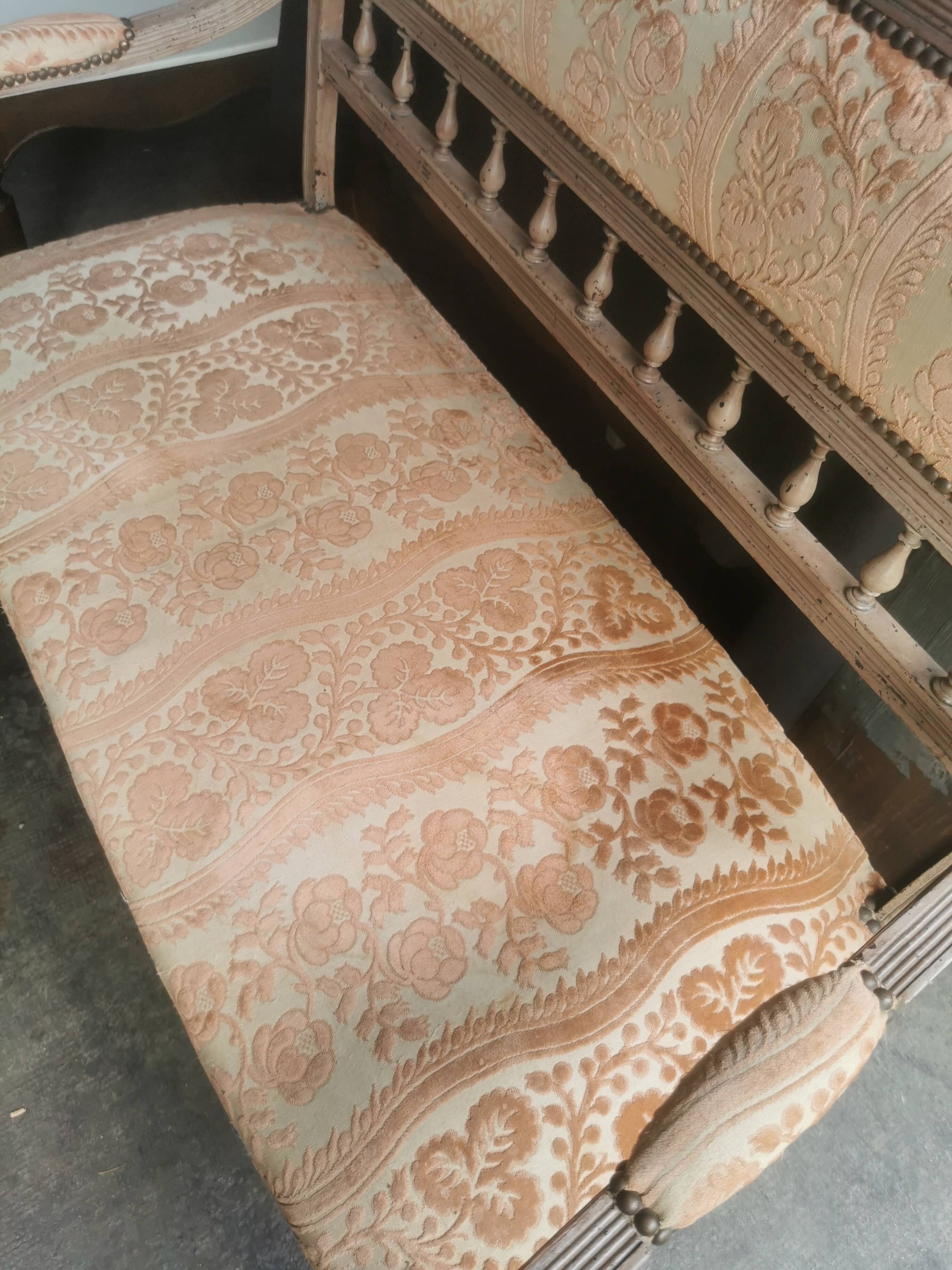 Bench decorated with flowers