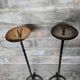 Paire de grands pique cierges en fer vintage 1950